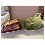 2 Antique German Butter Dishes Franz Anton