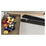 Vintage Pool Balls & Cue Holders