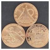 3 Oz. Fine Copper(3x 1 Oz. Rounds)