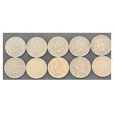 10x Mixed Dates Indian Head Cents