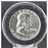 90% Silver 1958-D Franklin Half Dollar