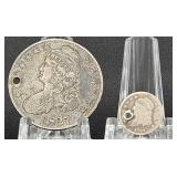 1827 Capped Bust 50c, 1837 Capped Bust 5c