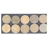 10x Mixed Dates Indian Head Cents