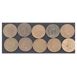 10x Mixed Dates Indian Head Cents