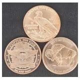 3 Oz. Fine Copper(3x 1 Oz. Rounds)
