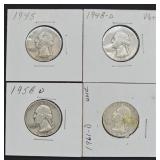 90% Silver Washington Quarters(x4)
