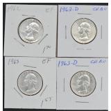 90% Silver Washington Quarters(x4)