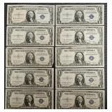 10x $1 Silver Certificates