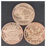 3 Oz. Fine Copper(3x 1 Oz. Rounds)