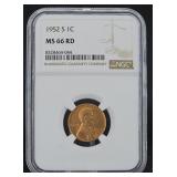 1952-S MS66RD Lincoln Wheat Cent