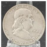 90% Silver 1954-D Franklin Half Dollar
