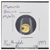 1/100th Oz. Fine Gold 