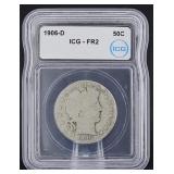 90% Silver 1906 Barber Half Dollar(FR2)