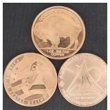 3 Oz. Fine Copper(3x 1 Oz. Rounds)