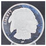 1 Oz. Fine Silver "Buffalo Nickel" Round