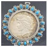 1923 Silver Peace Dollar Pendant(no Chain)