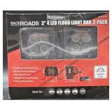 Backroads 3" 4 Led Flood Light Bar, 2-pack