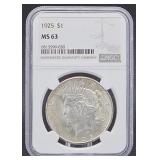 1925 MS63 Silver Peace Dollar