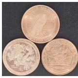 3 Oz. Fine Copper(3x 1 Oz. Rounds)