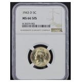 1943-D MS66 5FS Jefferson 