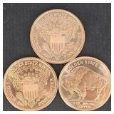 3 Oz. Fine Copper(3x 1 Oz. Rounds)