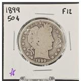 90% Silver 1899 Barber Half Dollar