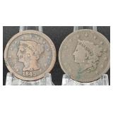 1845 Large Cent, 1885? Large Cent