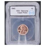 1943-S Copper Plated Steel Lincoln Wheat Cent