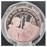 1 Oz. Fine Silver "A Day of Happiness" Round
