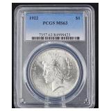 1922 MS63 Silver Peace Dollar