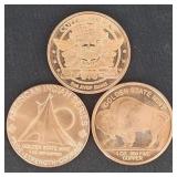 3 Oz. Fine Copper(3x 1 Oz. Rounds)