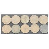 10x Mixed Dates Indian Head Cents