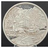 2 Troy Ounces Fine Silver Christmas Sleigh Round