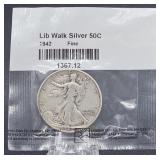 1942 Walking Liberty Half Dollar-fine