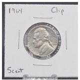 1964 Clipped Jefferson Nickel