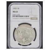 1923 MS63 Silver Peace Dollar