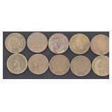 10x Mixed Dates Indian Head Cents
