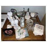 Glassware, coasters, precious moments, & more