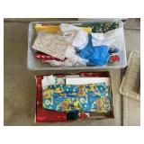 Christmas wrapping paper and boxes
