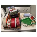 Christmas cookie platters and tins