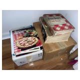2 boxes of cook books and other various