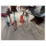 Tall flower vases, other clear glass vases