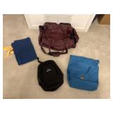 Small backpack, leather duffel bag, & more
