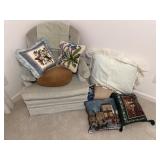 Pillows, blankets, & chair