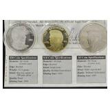 1 Oz. Fine Silver Elvis Proof,$10 & $5 Commem Coin