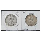 90% Silver 1940-S/1945 Walking Lib. Half Dollars
