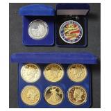 Assorted Anniversary Medallions and Repro. Coins