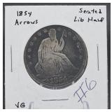 1854 Seated Liberty Half Dollar with Arrows