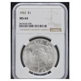 1922 MS64 Silver Peace Dollar