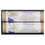 2009-P,D 50 Cent Rolls of Lincoln Pennies